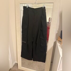 Black Pinstripe Women’s Baggy Pants